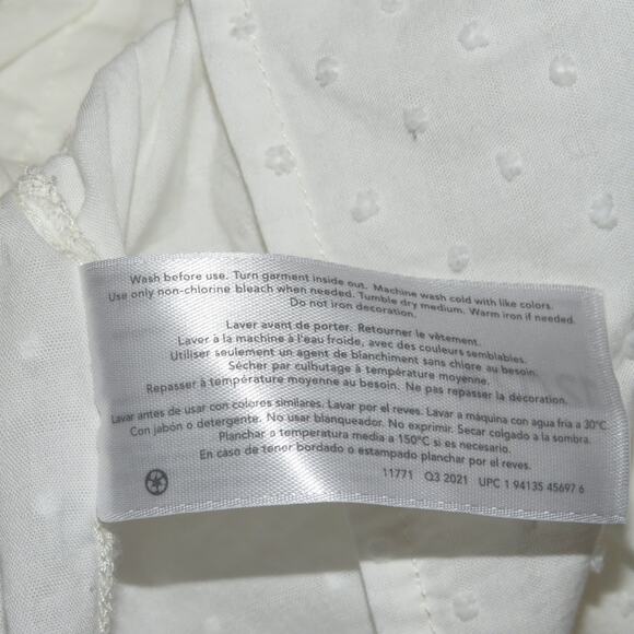 Oshkosh White Swiss Dot Button Front Girls Long Sleeve Shirt - Picture 7 of 7